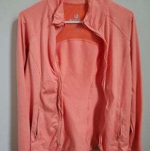 Activewear zip up. Orange. Size Small. 90 Degree.